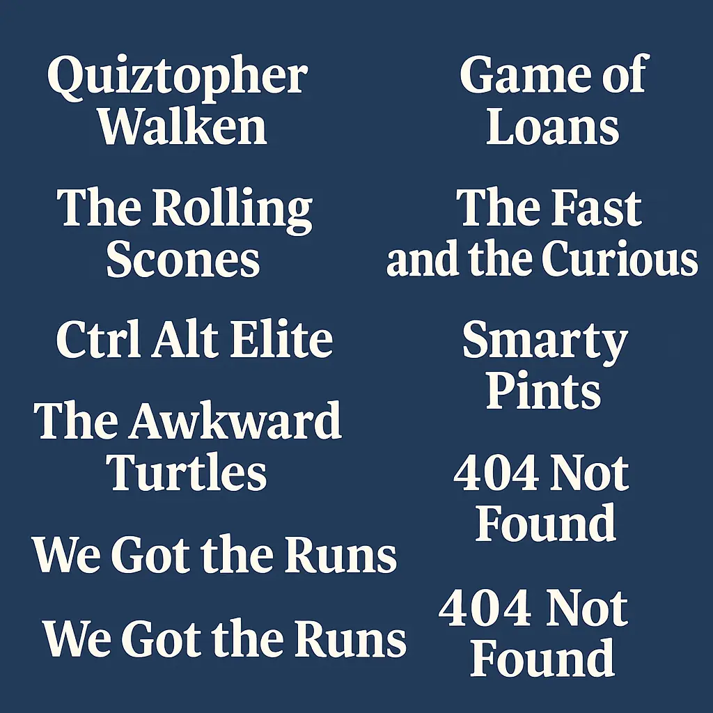 Funny Inappropriate Team Names