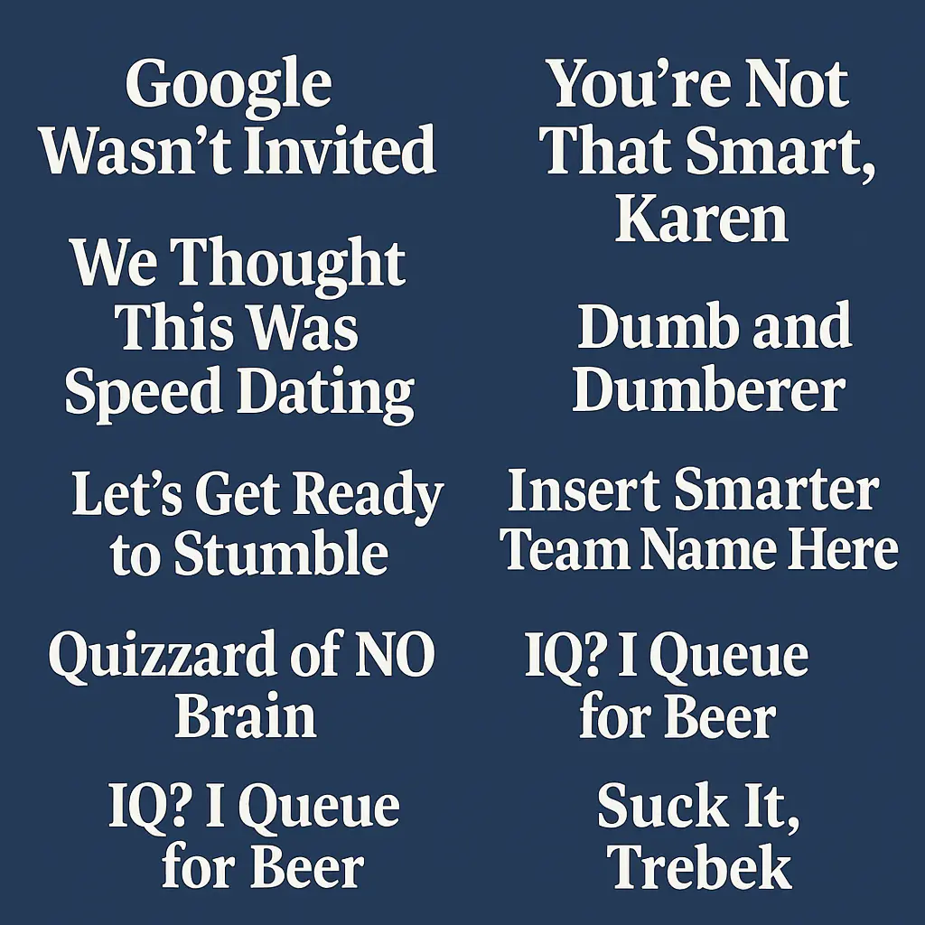 rude and funny quiz team names