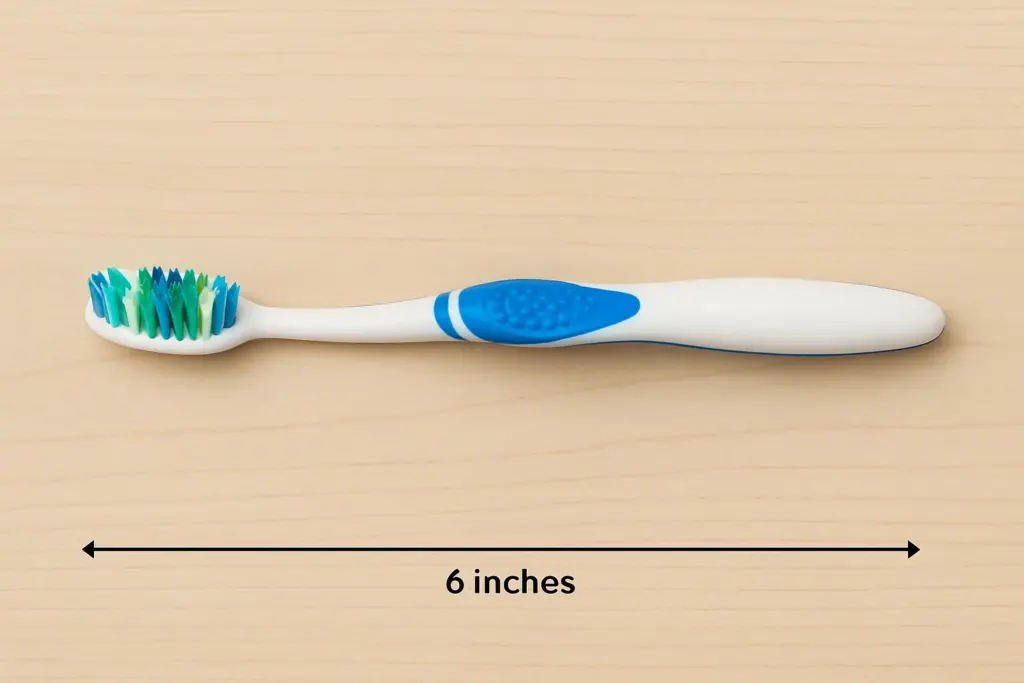 toothbrush six inches in length